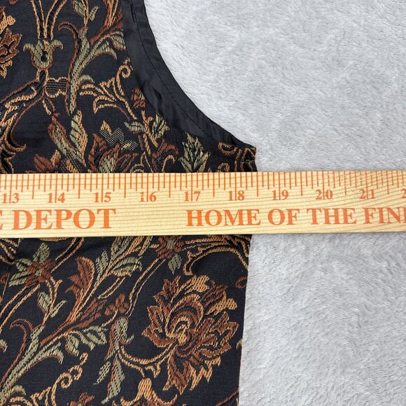 Vtg White Stag Tapestry Vest Womens M Dark Florals Cottagecore Grandma 80s 90s - Picture 8 of 11